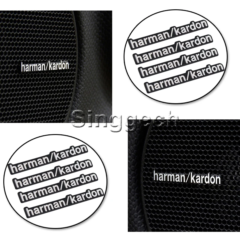 4/10 шт. автомобильные звуковые наклейки Harman/kardon Стайлинг для Porsche 911 Cayenne Macan Jaguar XE XF
