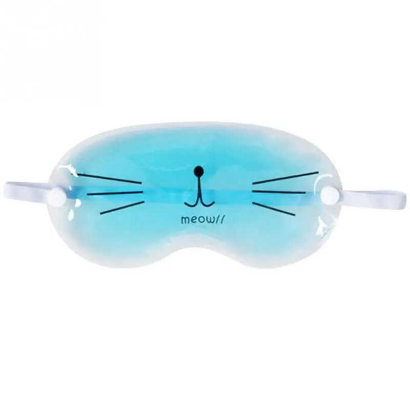 Прозрачная охлаждающая маска для сна глаз с милым мультяшным котом гелевая