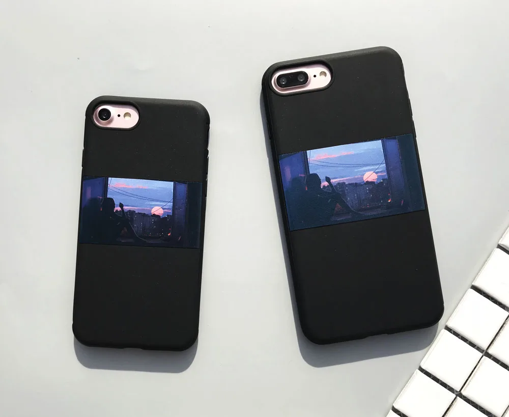 EKONEDA черный чехол ТПУ для iPhone 6 6S Plus чехол силиконовый морская волна Himalaya чехол горы для iPhone 7 8 Plus X XR XS Max чехол