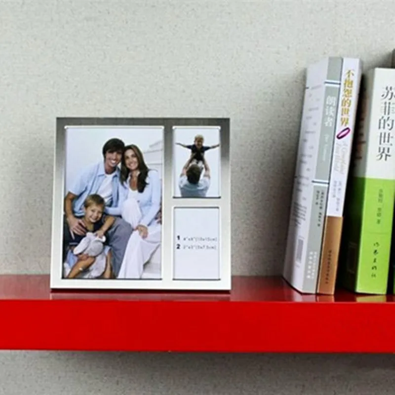 Металлическая фоторамка 6 дюймов 3 дюйма Комбинированная рамка три домашнего