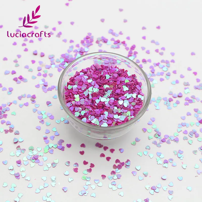 Lucia crafts 20 г/пакет сердце блеск хлопья Радужная чашка блесток DIY ногтей/одежды/Свадебные/вечерние аксессуары ручной работы D0105