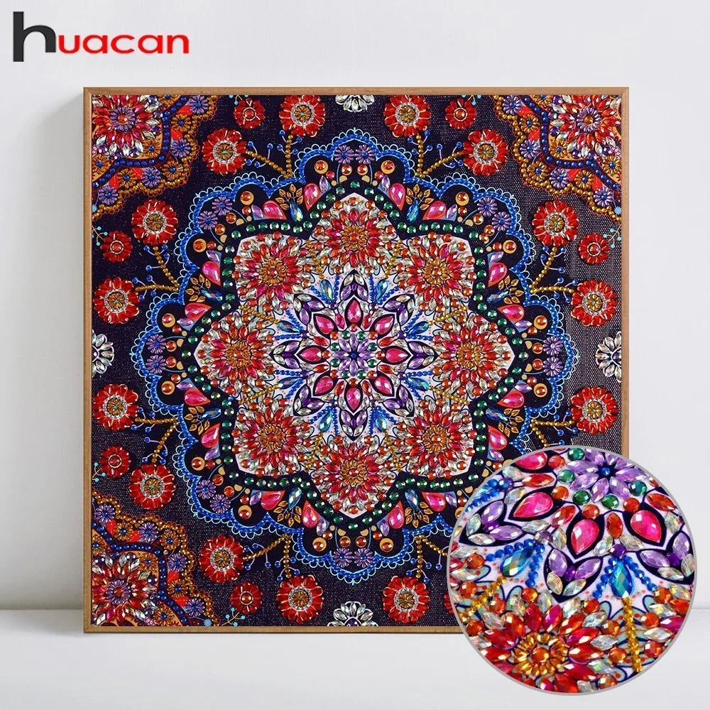 Huacan, алмазная живопись особой формы, Цветочная Алмазная вышивка, распродажа, абстрактная Цветочная вышивка крестиком, стразы, мозаика, 30x30