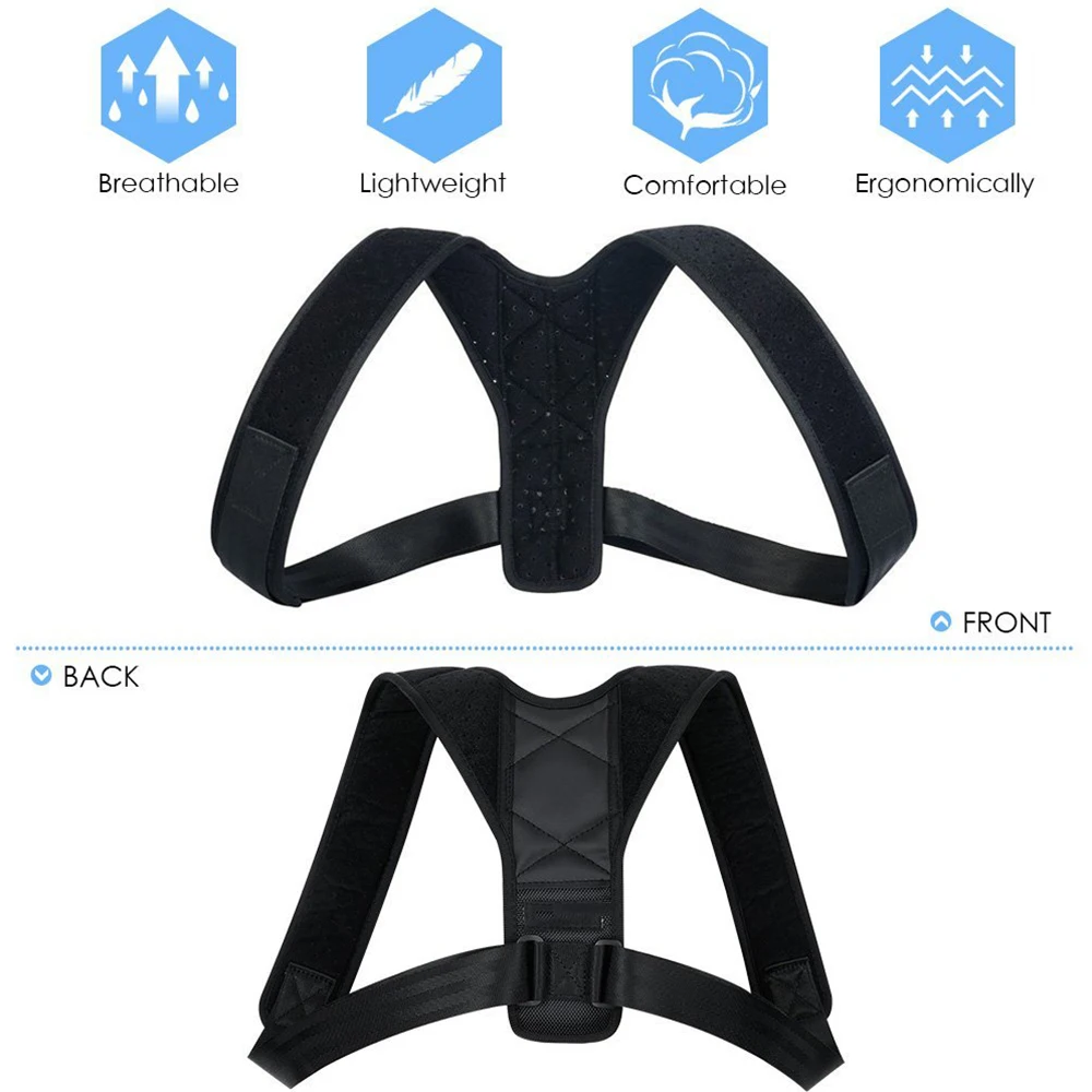 Fitness Back Shoulder Posture Correction Adjustable Adult Sports Safety Support Corset Spine Belt Corrector | Спорт и развлечения