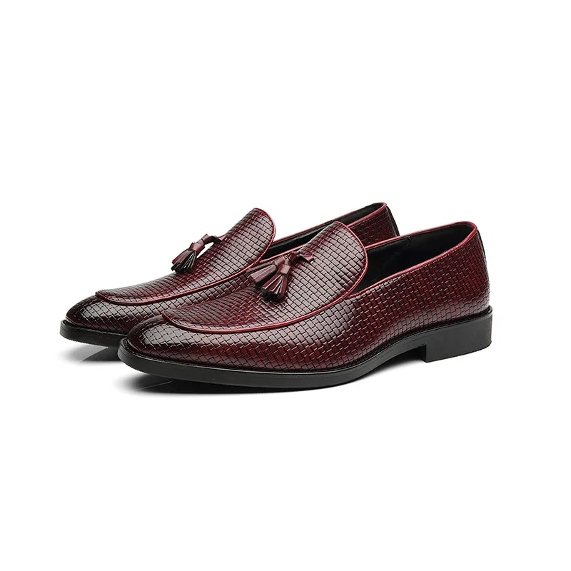 Men's Fashion Casual Split Leather Loafers Man business wave Tessel Moccasins Shoes Luxury Brand Designer | Обувь