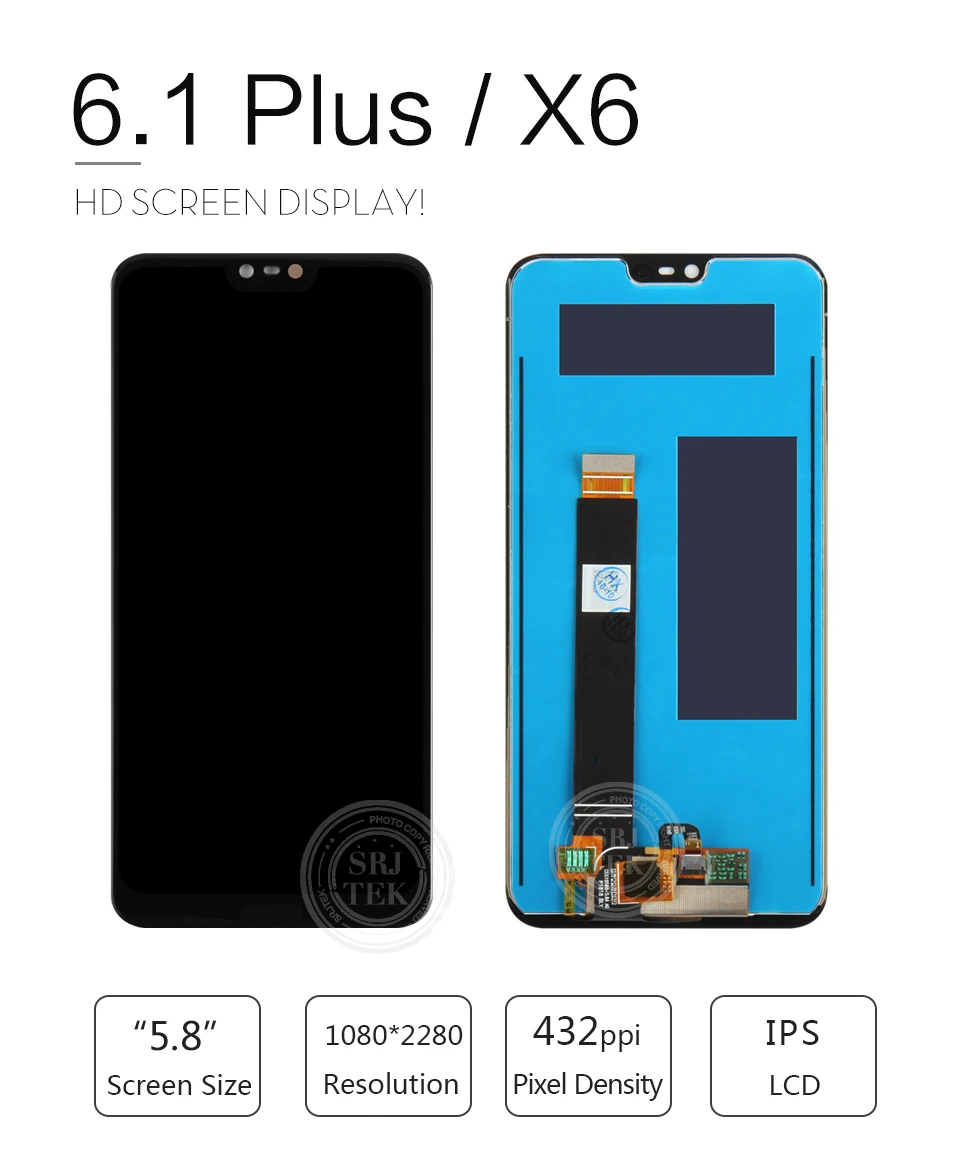 Для Nokia6 Nokia 6,1 ЖК-дисплей сенсорный экран дигитайзер X6 TA-1045 TA-1050 для Nokia 6,1 Plus Замена ЖК-экрана