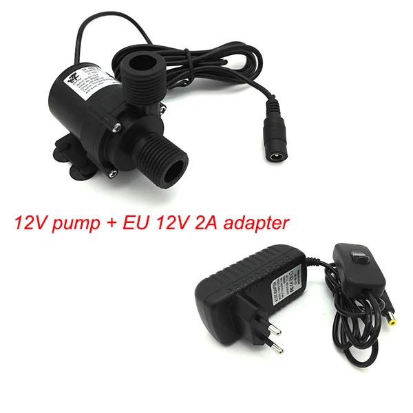 12v pump EU 12V 2A Микро погружной 600B DC12V 24V водяной насос Солнечный низкий уровень шума бесщеточный мотор насос циркуляция воды - Напряжение: 12v pump EU 12V 2A
