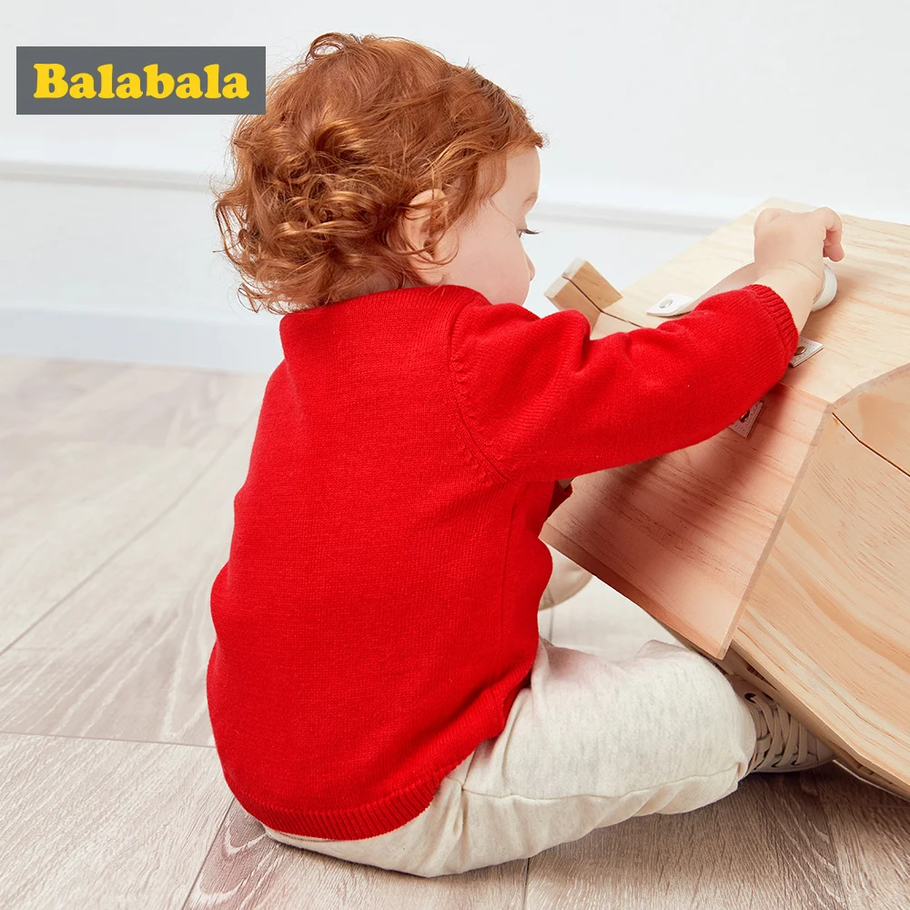 Balabala Baby Graphic Soft Knit Sweater Infant Newborn Boys Girls 100% Cotton Tops Clothes Clothing Open Shoulder |