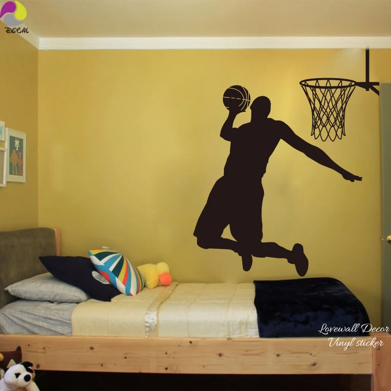 Dunk баскетбольная улица детская комната мяч игрок настенные наклейки для детской