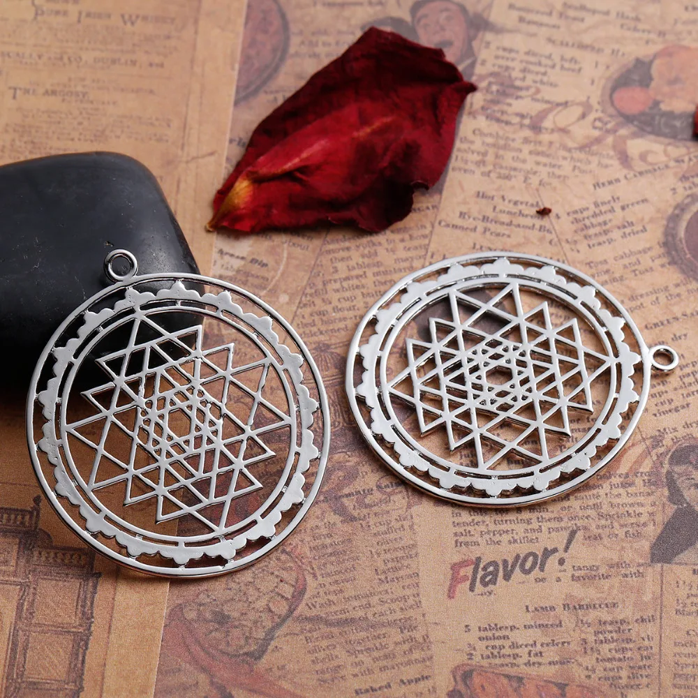 DoreenBeads медный серебристый цвет золотые полые подвески Шри-Янтра для медитации
