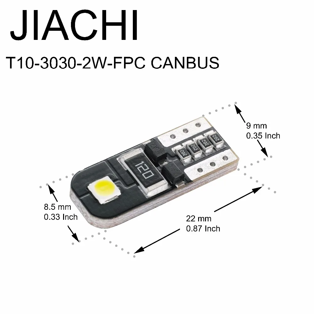 JIACHI 10 шт. W5W CANBUS светодиодный 2835 SMD 2 высокой мощности T10 194 168 2825 неполярный