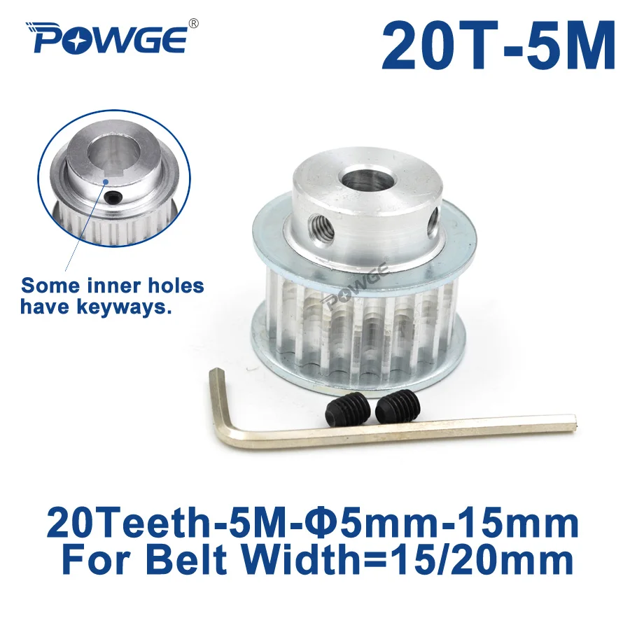 POWGE 20 Зубы HTD 5 м Синхронный шкив Диаметр 5/6/6,35/8/10/12/14/15 мм для Ширина 15/20 мм HTD5M сроки Ремни колеса 20 Зубы 20т