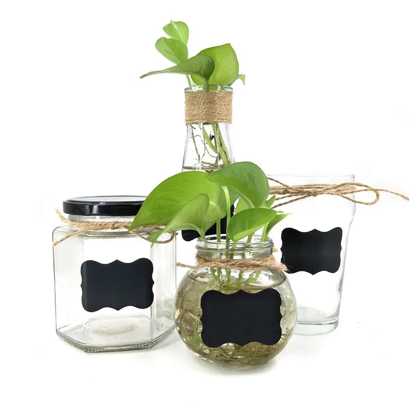 48pcs/set Blackboard Stickers Label Craft Kitchen Jam Jar Labels Black Chalkboard Chalk Board | Дом и сад