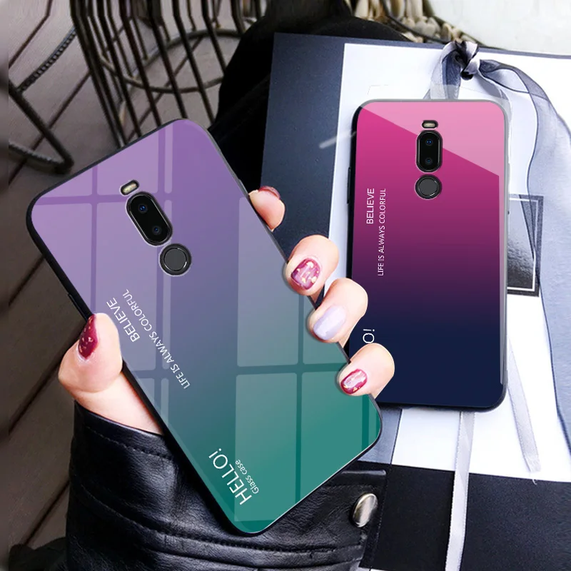 Чехол для Meizu X8 роскошный чехол из твердого закаленного стекла модный защитный с