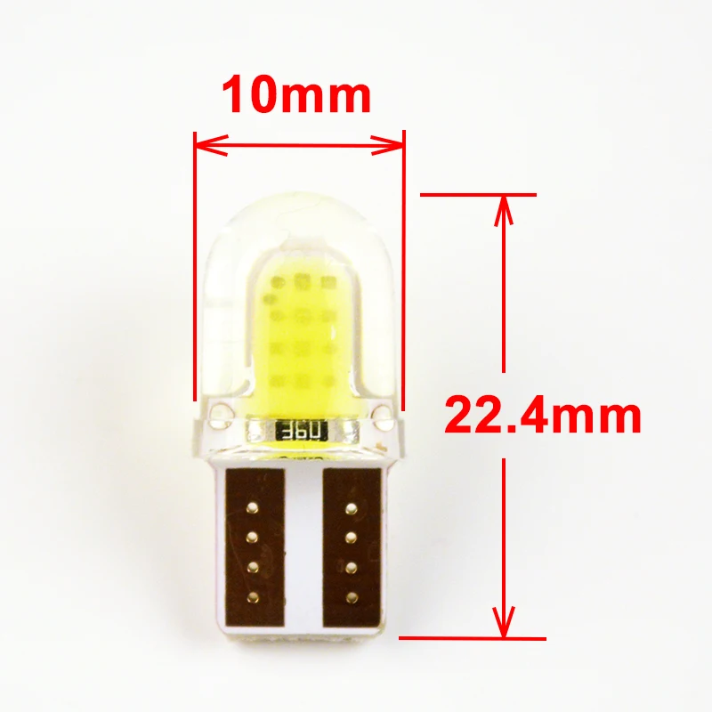 Flytop авто LED T10 COB + силиконовый корпус 20 чипов холодный белый цвет W5W 12В Canbus