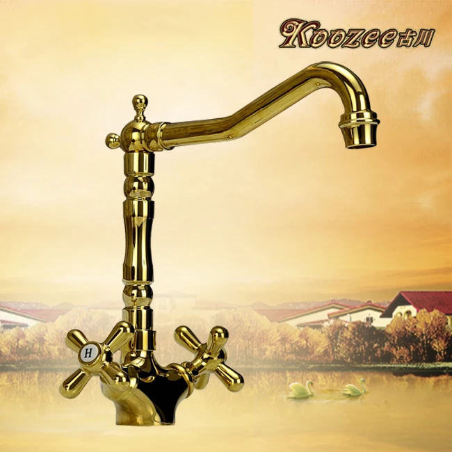 C титановый золотой медный смеситель для раковины горячей и холодной воды можно