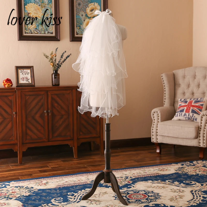 Фата свадебная с жемчугом красивый тюль 4 слоя белый/цвет слоновой кости