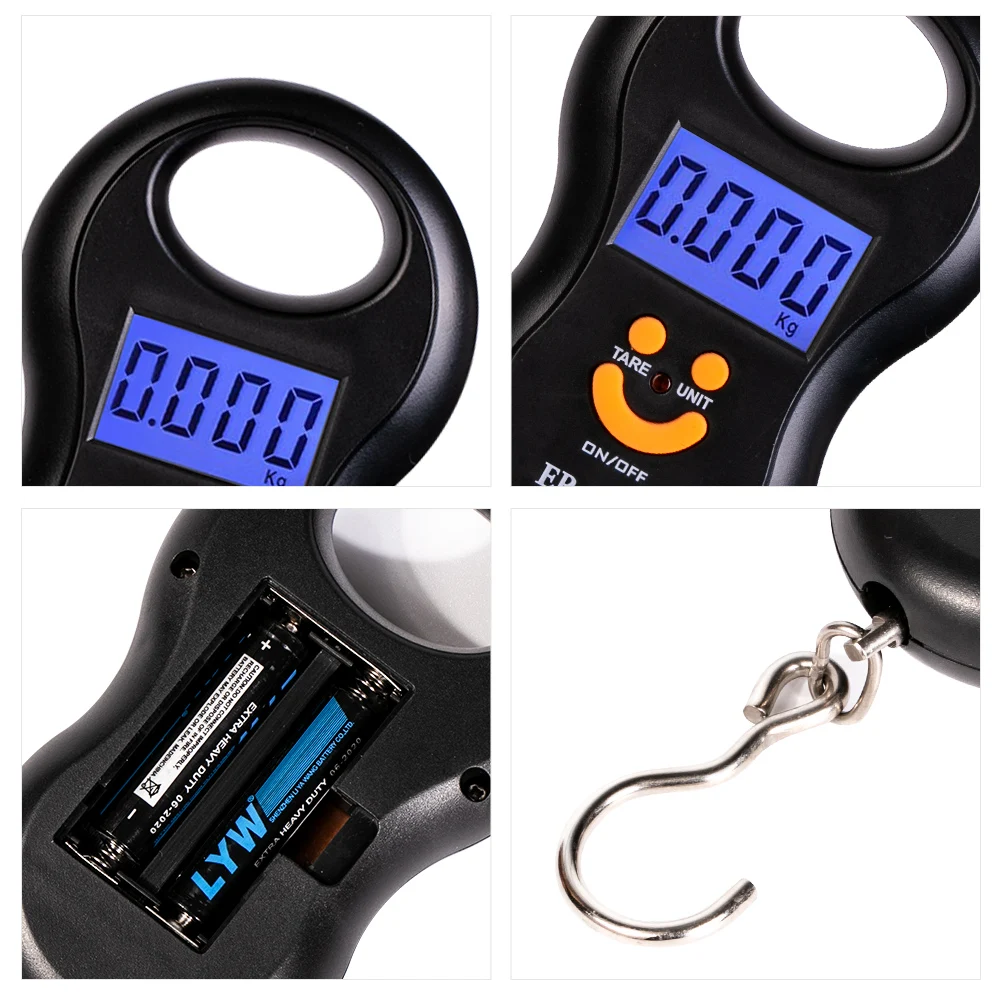 Цифровые мини весы электронные с крючком для рыбалки кухни багажа путешествий 50