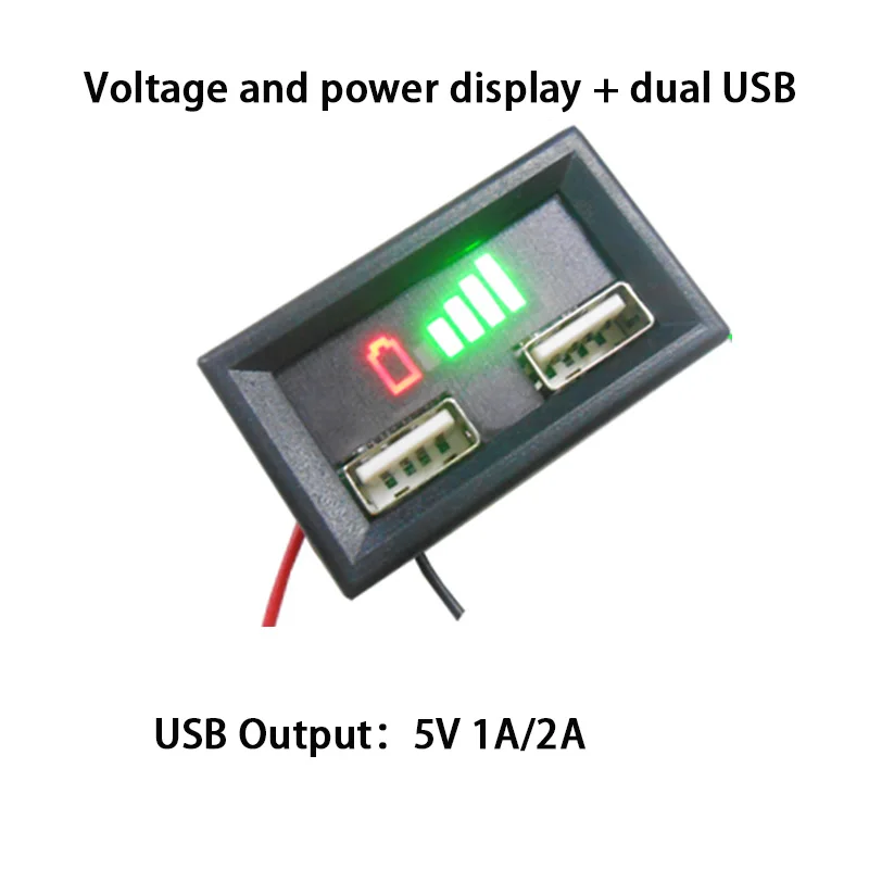 Двойной USB выход 3S 4S 5s 6S 7S 12V 24V свинцово кислота литий вольтметр аккумулятора