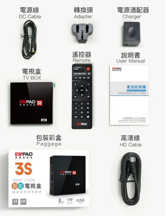 [Подлинный] iptv EVPAD3 tv box с бесплатным ТВ для Индонезии, Гонконга, TW, Кореи, Японии, Индии, Сингапура, малайского китайского fm evpad pro plus