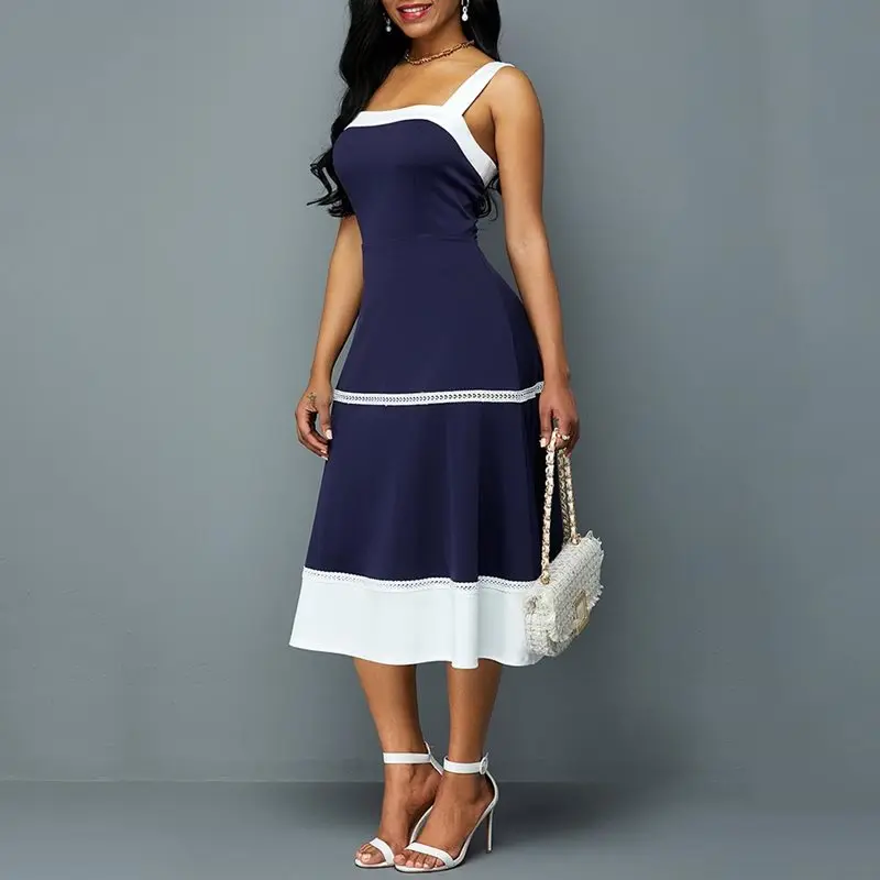 Летнее офисное женское элегантное винтажное платье в африканском стиле большие