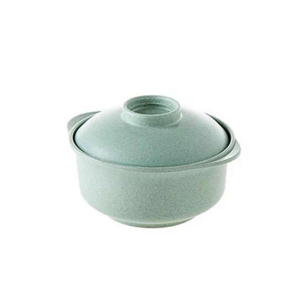 Light Green OYOURLIFE 1 шт., натуральная Экологичная чаша из пшеничной соломы с крышкой, кухонная суповая лапша, рис, миска для фруктового салата, кухонные чаши, посуда - Цвет: Light Green