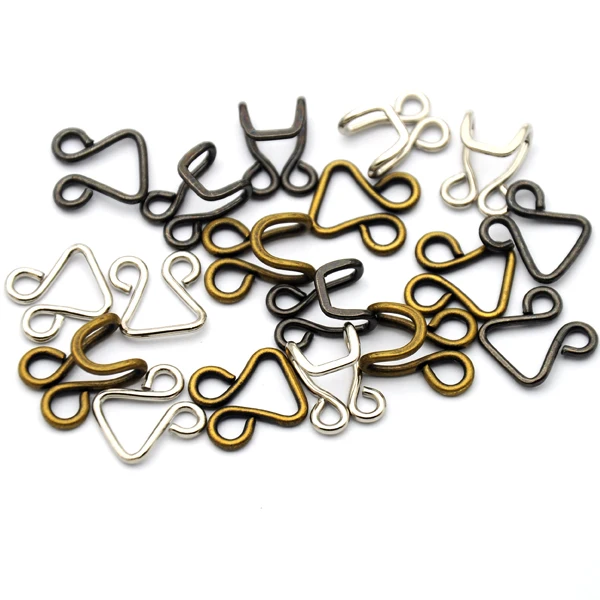 100 комплектов 15 # металлический крючок для платья блестящий бюстгальтера с