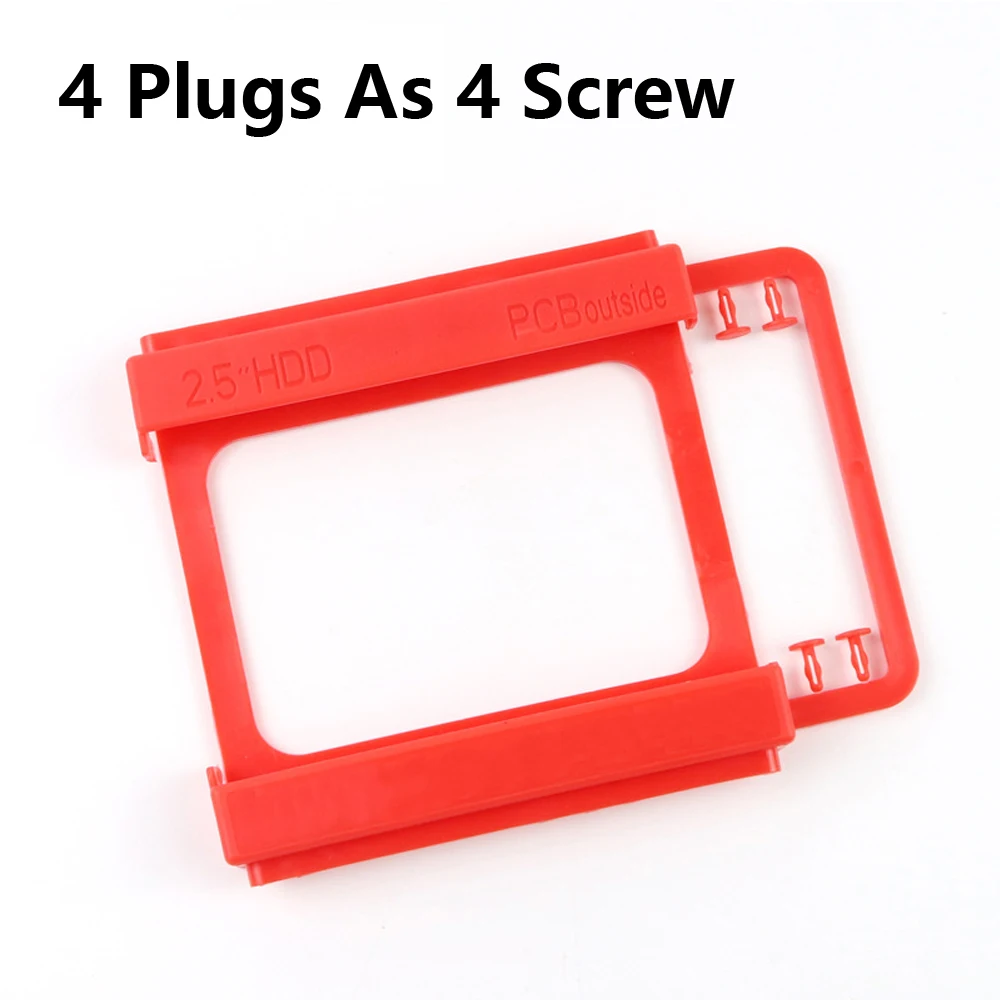 2.5 To 3.5 In SSD HDD Mounting Plastic Adapter Bracket  with 4 plugs as a screw.