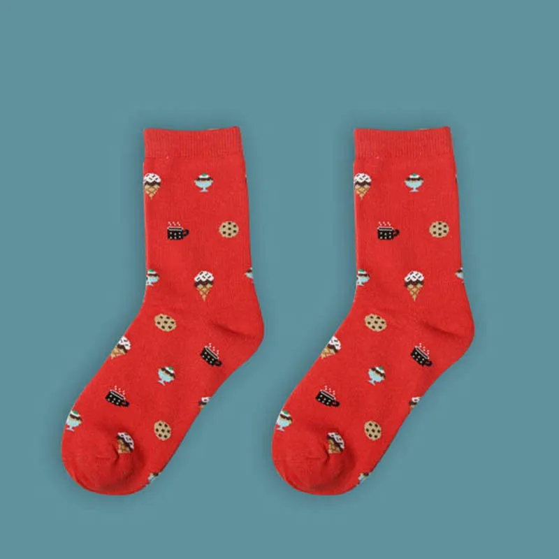 Red Носки с рисунком кактуса из мультфильма удобные милые повседневные Мягкие хлопковые носки для девочек теплые короткие женские носки meias - Цвет: Red