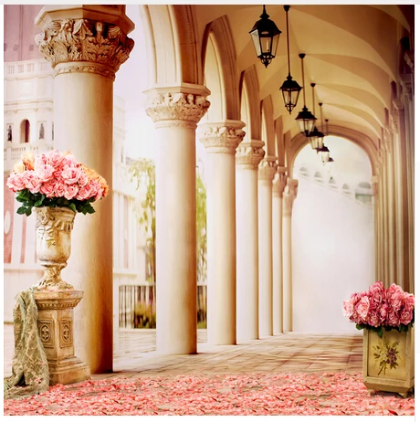 

Sweet Love Backdrop 150x220cm Outdoor Cathedral Wedding Background Art Fabric photocall for wedding Excluding Bracket