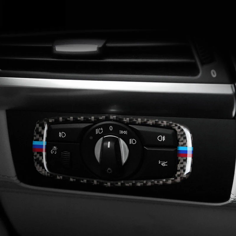 Для BMW E70 E71 интерьер из углеродного волокна переключатель фар кнопки рамка Крышка
