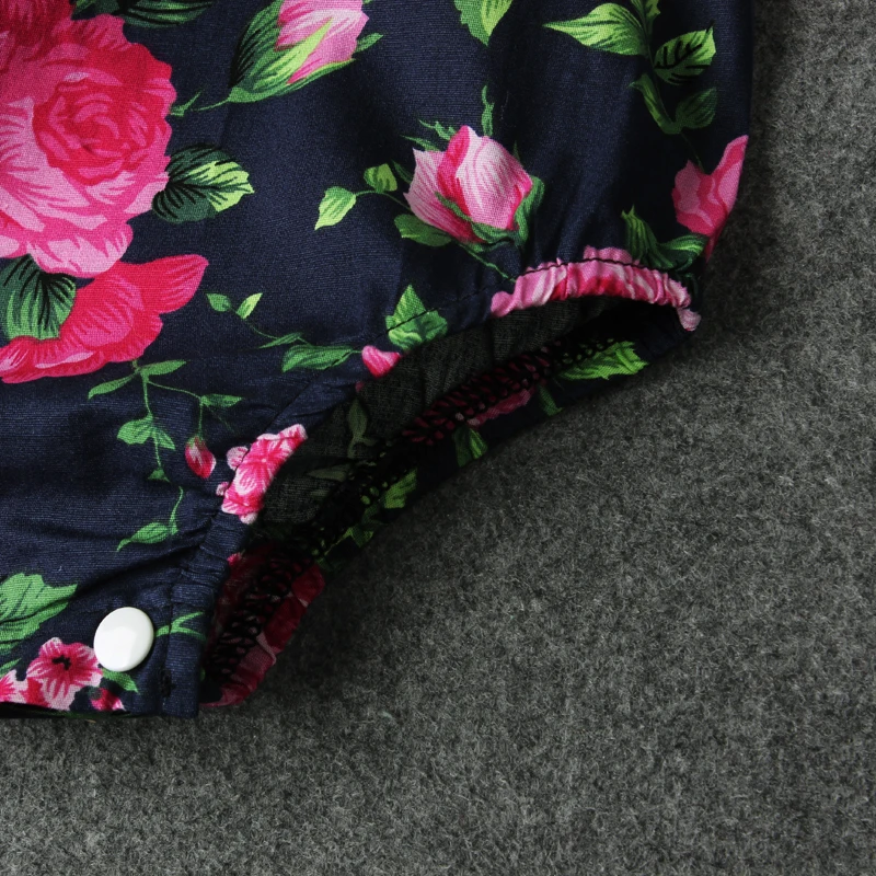 Комбинезон с длинным рукавом и цветочным принтом для новорожденных девочек |