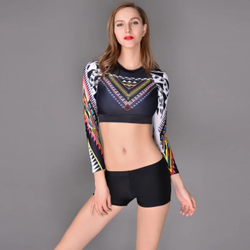 LEMOCHIC летний женский костюм для дайвинга Раздельный с длинными рукавами и штанами