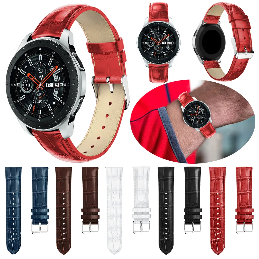 Замена кожаный браслет ремешок для samsung Galaxy часы 46 мм браслет ремешок Smartwatch аксессуары