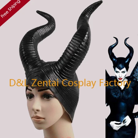Бесплатная доставка латексная маска ведьмы для головы хеллоуин дьявол рога