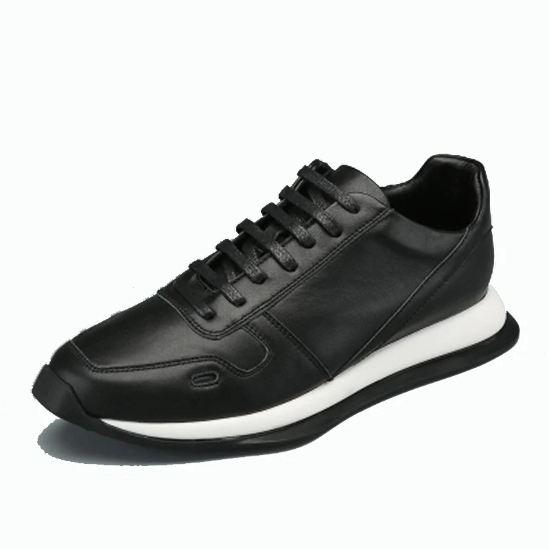 

18s Owen Seak Men Casual Shoes Luxury Sneaker Trainers Cow Leather Boots Adult Male Spring Lace Up Brand Flats Black White Shoes