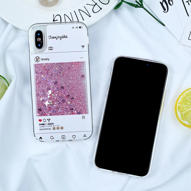 Блестящий чехол с жидким песком и зыбучей звездой для iPhone 5 6 6S 7 8 Plus прозрачный