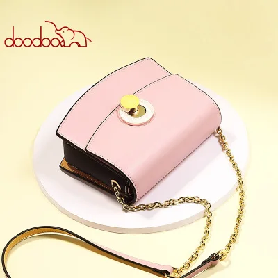 Женская сумка Кроссбоди DOODOO маленькая из коровьей кожи роскошные сумки через