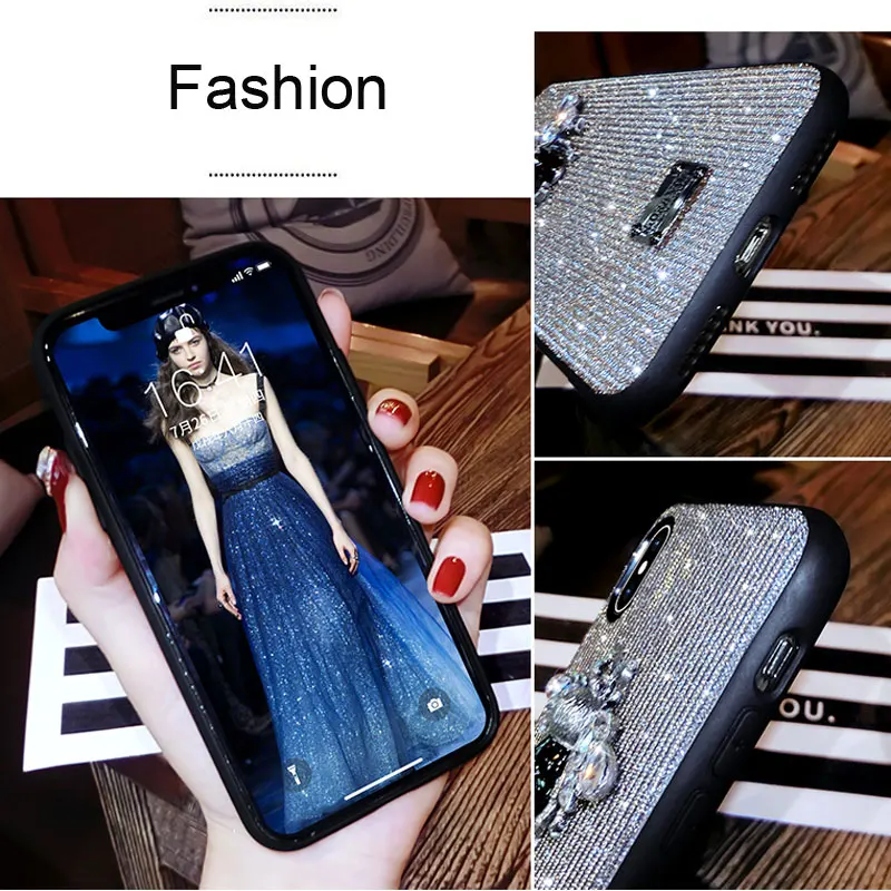 Шикарный Блестящий чехол для телефона iPhone 6 6s 7 8 Plus X XR XS Max модный бренд 3D Bee