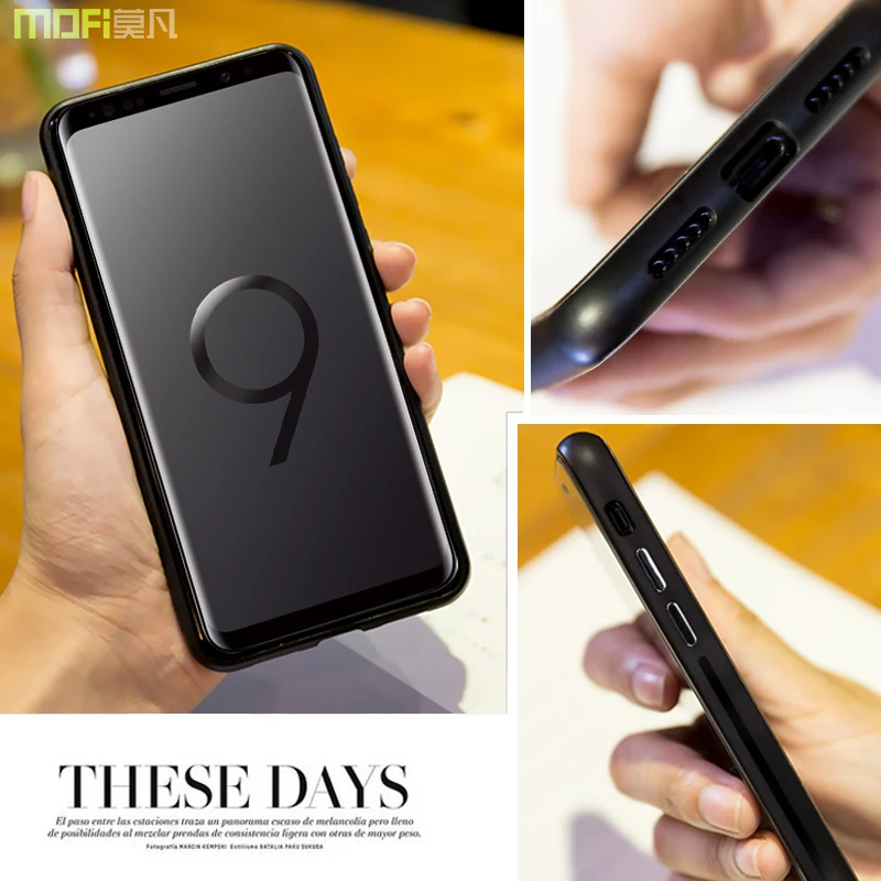 For samsung s9 case Mofi for plus glass hard marble grain black white galaxy |