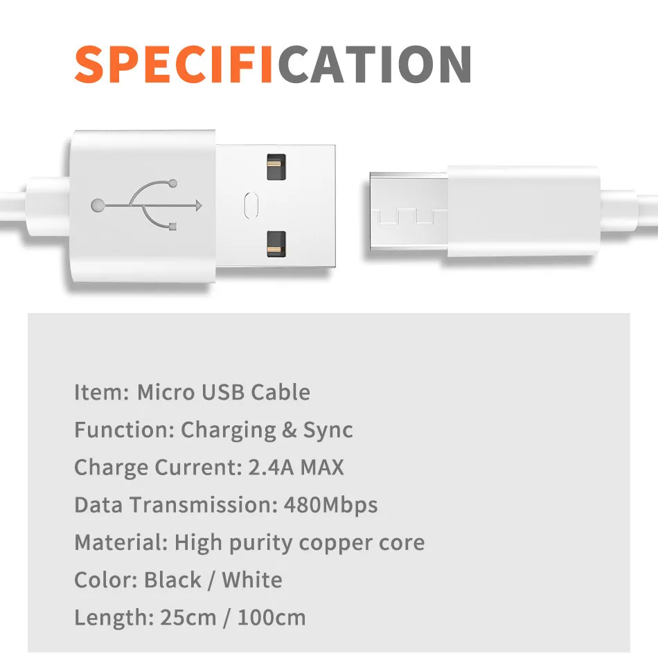 ROCK Micro Usb кабель 5V2A Быстрая зарядка Usb ЗУ для мобильного телефона шнур для SamSung Xiaomi huawei Android синхронизация Дата кабель
