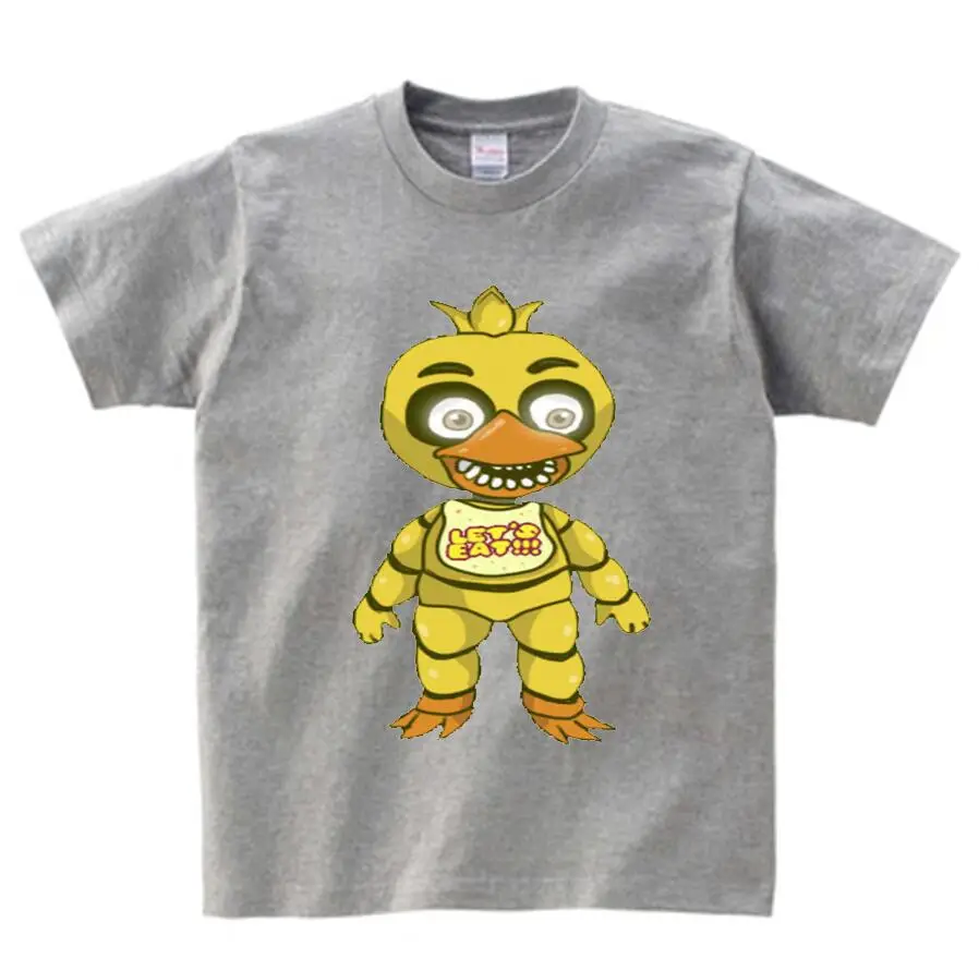 gray childreT-shirt Футболка для мальчиков летняя детская футболка с принтом «пять ночей с Фредди» FNAF Детская одежда Одежда для девочек с принтом «Фредди 2» Футболки с рисунками - Цвет: gray childreT-shirt