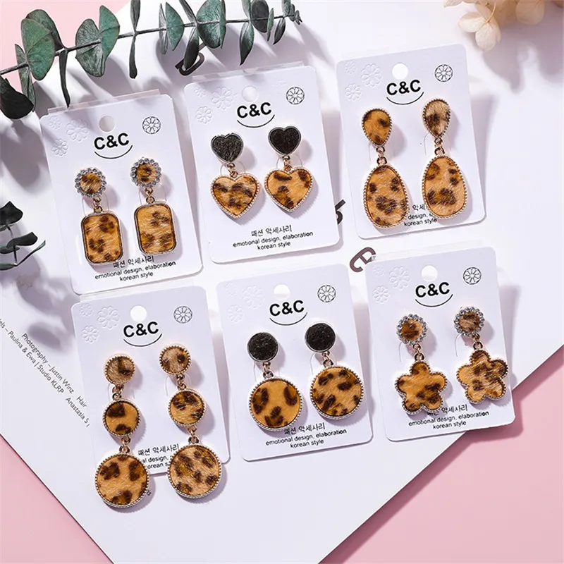 Новый Дизайн Леопардовый принт сердце круг Квадратный Круг геометрические