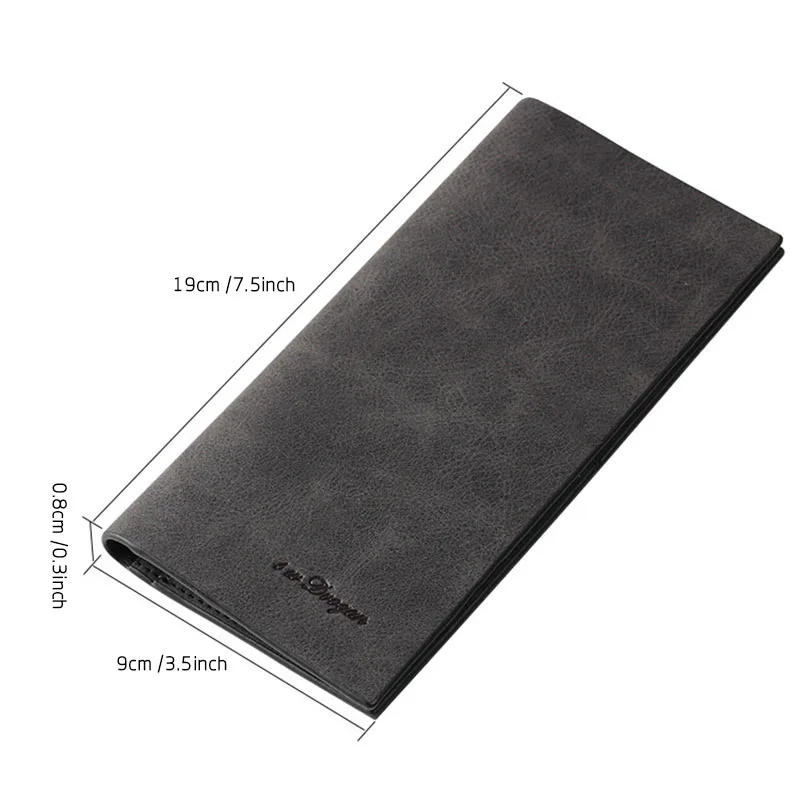 

PU Leather Ultra-thin Clutch Wallets Men Women's Coin Credit Cards Purse Long Bifold Money Clip