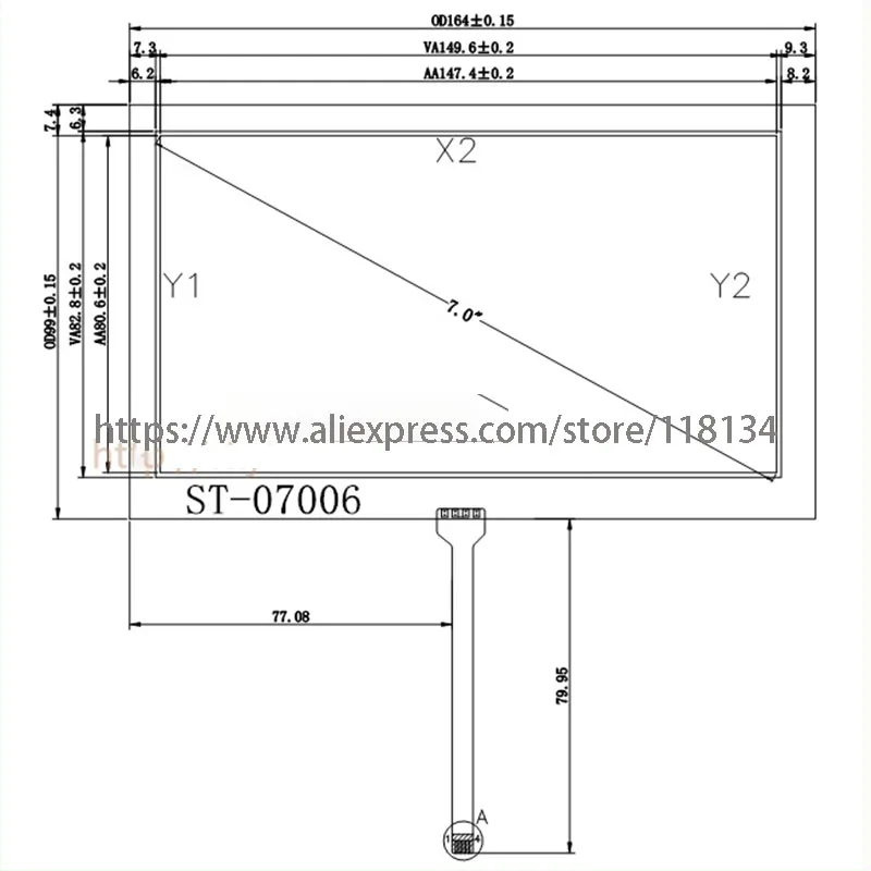 7 дюймовый 4 х проводной сенсорный экран AT070TN92 90 AT070TN94 HSD070IDW1 D00E11 дигитайзер