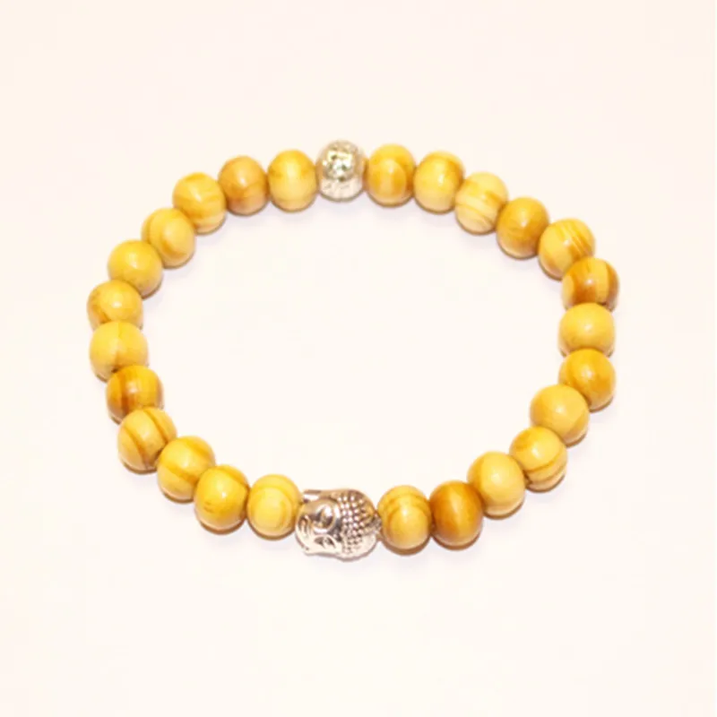 Браслет Sennier деревянный в виде головы Будды 8 мм|bracelet fashion|fashion braceletwood bracelet |