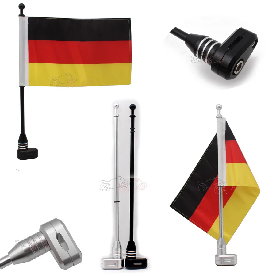 

Aluminum Motor Luggage Rack Antenna Vertical Germany Flagpole For Honda Goldwing GL1800 GL1500 GL1200 01-11 Harley Touring
