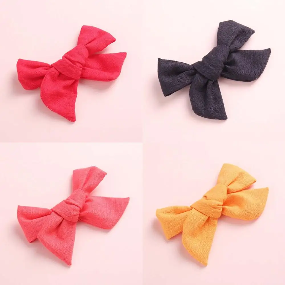 Set 22 with hairclip 4 шт./партия, ручная вязка, хлопок, лен, бант из нейлона, повязка на голову, бант для школьницы, аксессуары для волос - Цвет: Set 22 with hairclip