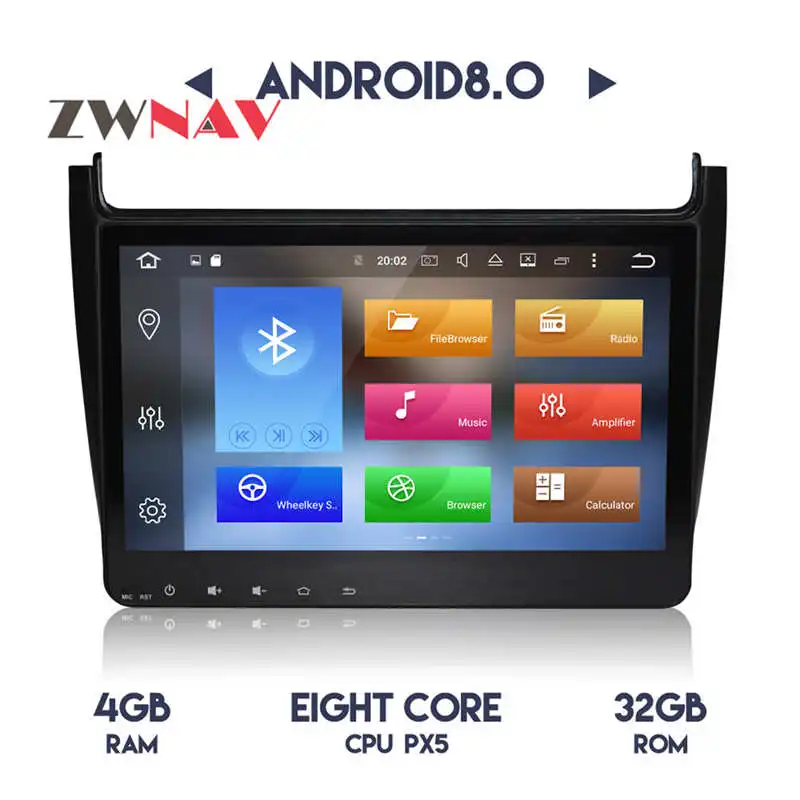 Android 9,0 Автомобильный gps навигатор Авто Стерео Радио экран для VW Polo Volkswagen Polo gps android дисплей ZWNAV