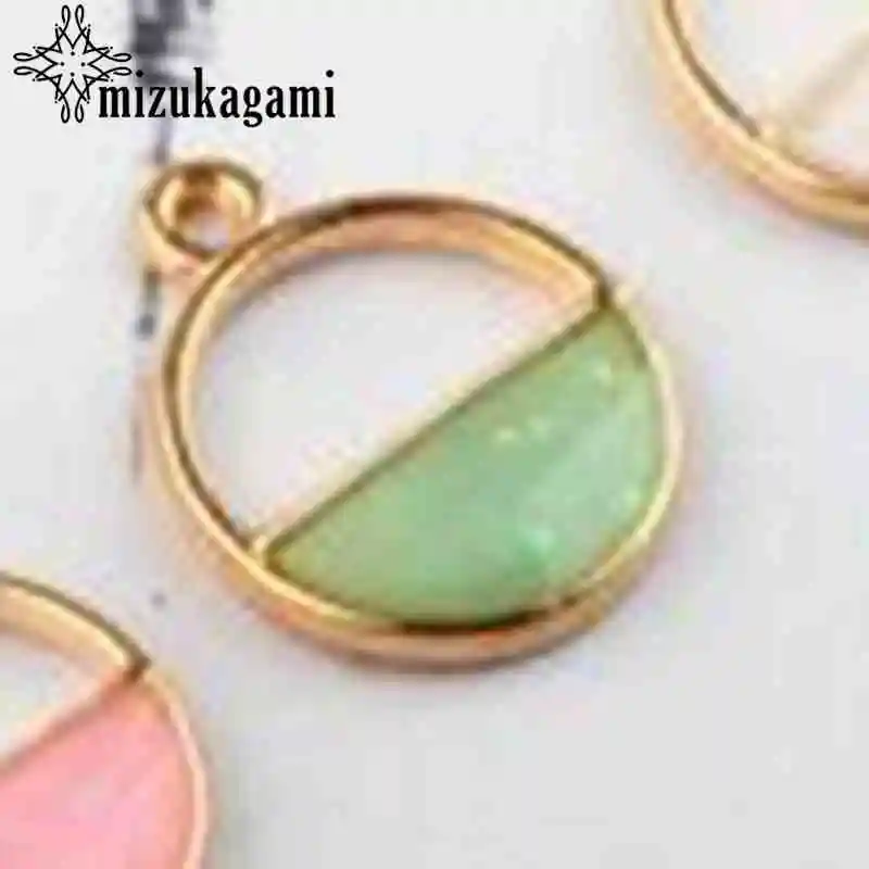 Fashion Round Enamel Geometric Charms 10pcs/lot For DIY Fashion Pendant Earrings Jewelry Making Accessories - Окраска металла: 3