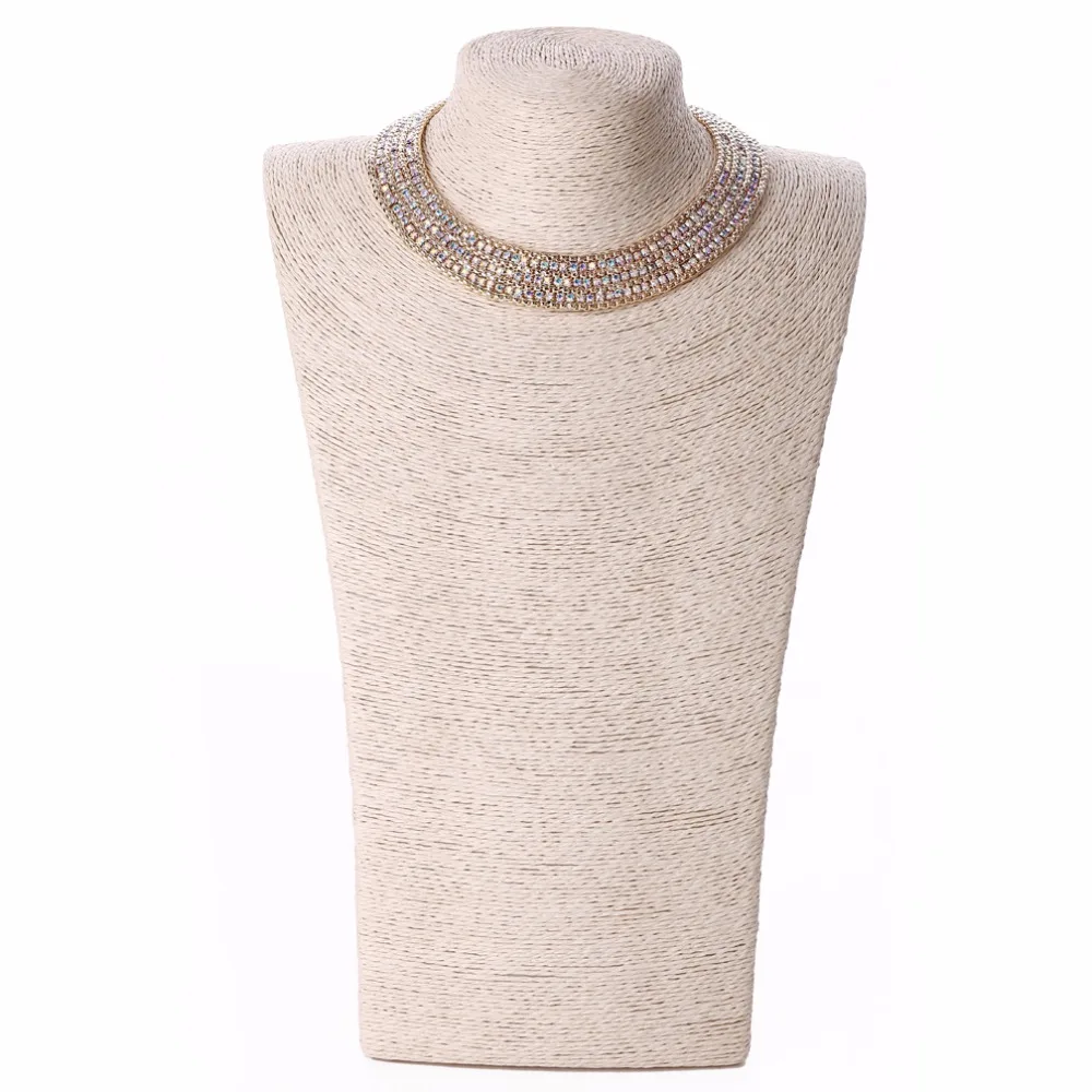 JOUVAL модные большие ожерелья 2017 женские крученые кристаллы чокер Стразы